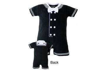 Image of Trooper Clothing Black Cracker Jack Creeper, Black / White, 9/12 months 722-9-12M