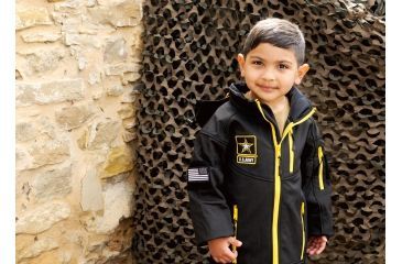 Image of Trooper Clothing Embroidered Army Softshell Jacket.Medium, Black, Medium 10-12, 4002-M