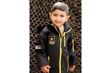 Image of Trooper Clothing Embroidered Army Softshell Jacket.Medium, Black, Medium 10-12, 4002-M