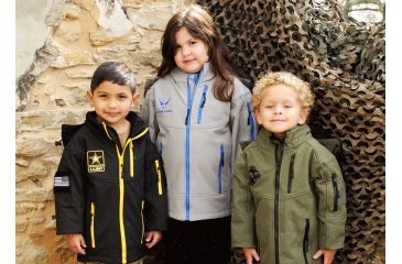 Image of Trooper Clothing Embroidered Army Softshell Jacket.Medium, Black, Medium 10-12, 4002-M