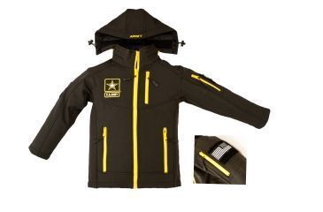 Image of Trooper Clothing Embroidered Army Softshell Jacket.Medium, Black, Medium (10-12) 4002-M