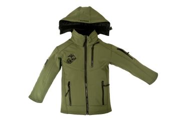 Image of Trooper Clothing Embroidered Marine Softshell Jacket, Medium, OD Green, Medium (10-12) 4004OD-M