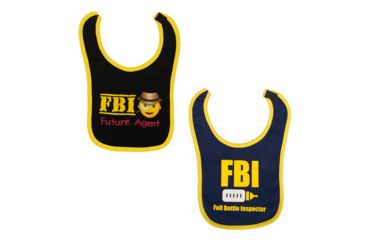 Image of Trooper Clothing FBI 2 Pack Infant Bibs, Navy/Black, One Size 9952