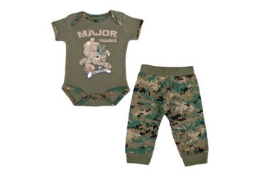 Image of Trooper Clothing Marine 2 Piece Major Trouble Infant Jogger Set - Kids, Woodland Marpat, 0/3 months 5922-5922- 0/3