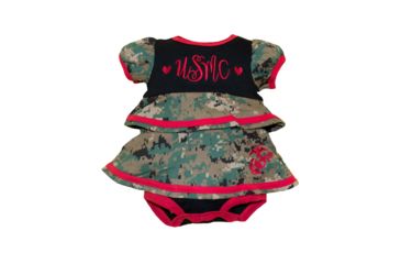 Image of Trooper Clothing Marine Infant Ruffle Dress, Woodland Marpat, 0/3 months 5606-5606- 0/3