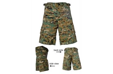 Image of Trooper Clothing Woodland Marpat Tactical Shorts w/10 Pockets and D-Ring,Large, Woodland Marpat, Large (14-16) 9503-L