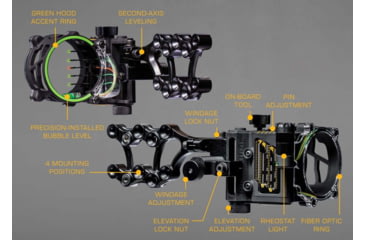 Image of Trophy Ridge Fix Series Sight / 5 Pin / Right Handed / .019, Black, AS905