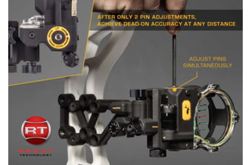 Image of Trophy Ridge React H5 Sight / 5 Pin / Right Handed / .019, Black, AS855