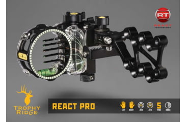Image of Trophy Ridge React Pro Bow Sight, 5-pin, .019 Rh, Black, AS825R19