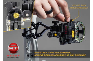 Image of Trophy Ridge React Pro Bow Sight, 5-pin, .019 Rh, Black, AS825R19