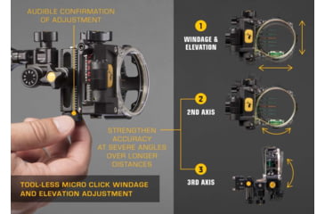 Image of Trophy Ridge React Pro Bow Sight, 5-pin, .019 Rh, Black, AS825R19