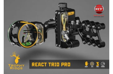 Image of Trophy Ridge React Trio Pro Sight / Right Handed / 3 Pin / .019, Black, AS713R19