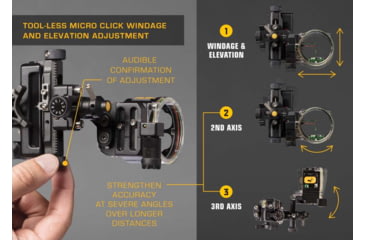 Image of Trophy Ridge React Trio Pro Sight / Right Handed / 3 Pin / .019, Black, AS713R19