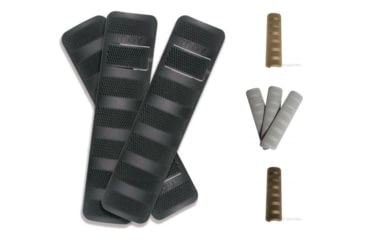 Image of Troy 6.2in Battle Rail Covers, 3 Pack, Black, Flat Dark Earth, OD, Tan