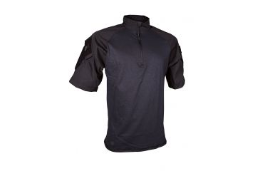 Image of Tru-Spec Tru Short Sleeve 1/4 Zip Combat Shirt - Men's, Small, Regular, Black, 2511003