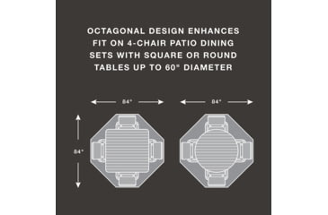 Image of True Guard 4-Chair 600 Denier Rip Stop Patio Dining Set Cover, 100538806