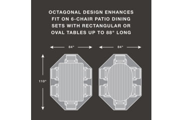 Image of True Guard 6-Chair 600 Denier Rip Stop Patio Dining Set Cover, 100538807