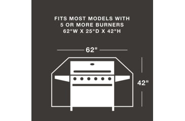 Image of True Guard 62in 3 or 4 Burner 600 Denier Rip Stop Grill Cover, 100538798