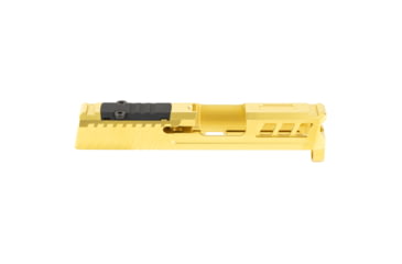 Image of True Precision Axiom Springfield Hellcat 9mm Pistol Slide, RMS Cut &amp; Cover Plate, Gold TiN, TP-SHCS-G-RMS