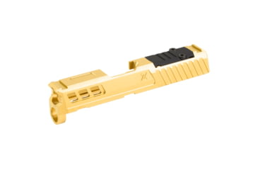 Image of True Precision Axiom Springfield Hellcat 9mm Pistol Slide, RMS Cut &amp; Cover Plate, Gold TiN, TP-SHCS-G-RMS