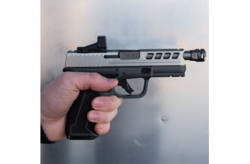 Image of True Precision Axiom Springfield Hellcat 9mm Pistol Slide, RMS Cut &amp; Cover Plate, Stealth Grey, TP-SHCS-A-RMS