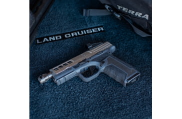 Image of True Precision Axiom Springfield Hellcat 9mm Pistol Slide, RMS Cut &amp; Cover Plate, Stealth Grey, TP-SHCS-A-RMS
