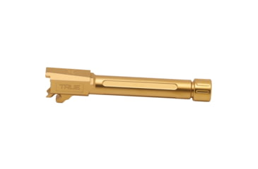 Image of True Precision Pistol Barrel, 9MM, Fits P365 Fuse, TiN Finish, Gold, Threaded Barrel, 1/2x28 Thread Pitch, TP-P365FB-XTG