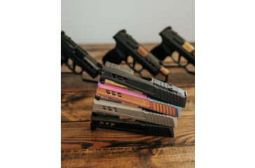 Image of True Precision Sig P365 9mm Pistol Slide w/RMS Cut/Cover Plate, Gold TiN, TP-P365S-G-RMS