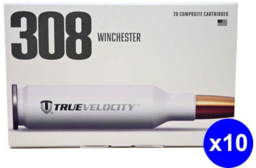 Image of True Velocity Nosler Custom Competition, .308 Winchester, 168 Grain, Hollow Point Boat Tail Polymer, Centerfire Rifle Ammo