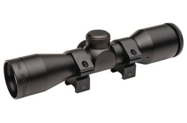 Image of TruGlo Hunt-Tec Compact Rifle Scope 4x32mm Duplex Reticle Weaver-Style Rings Included Matte Black