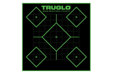 Image of TruGlo TGTG14A25BB Tru-See Diamond Target Black/Green Self-Adhesive Heavy Paper