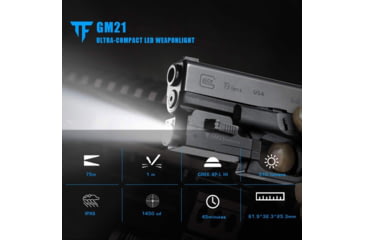 Image of TrustFire GM21 Quick Release Li-Polymer Rechargeable CREE XP-L HI LED Compact Pistol Light, 510 Lumens, Black, GM21