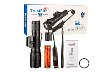 Image of TrustFire R8 1800 Lumens Rail Mount Tactical LED Flash Light, Black, R8