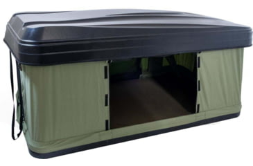 Image of TRUSTMADE Hardshell Rooftop Tent, Black/Green, 82.7x49x35.4in, OR02RT01-BlackGreen