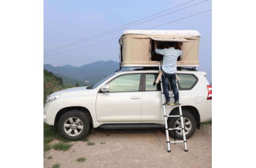 Image of TRUSTMADE Hardshell Rooftop Tent, White/Grey, 82.7x49x35.4in, OR02RT01-WhiteGrey