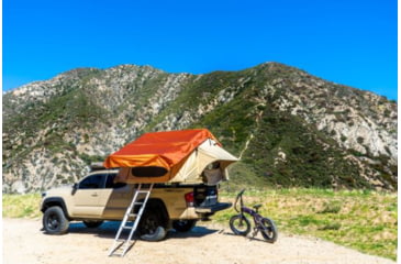 Image of TRUSTMADE Rooftop Tent for 4x4 Cars, Beige Cover/Orange Top, Open-74.8 x 94.5 x 51.2in, OR02RT02-SoftBeige