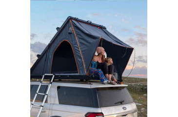 Image of TRUSTMADE Scout Plus Triangle with Roof Rack Aluminum Car Rooftop Tent, Black and Grey, Medium, OR02RT04YZ-BlackGrey