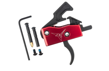Image of EDEMO TRYBE Defense Drop-In Trigger, AR-15, 3.5 - 5 lbs Pull, Curved, Anodized, Red, TRGCURAR15-RED, EDEMO5
