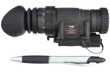 Image of TRYBE Optics PVS-14 Night Vision Monocular, GEN 3, White Phosphor, Filmless Tube, 64-72 lp/mm, Regular, Charcoal, TRYBEPVS14W-L3