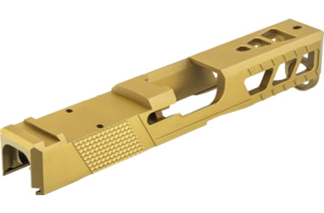 Image of TRYBE Defense Glock 19 Pistol Slide - Version 2, Gen 5, RMR Cut, Gold, SLDG19G5RMRV2-GLD