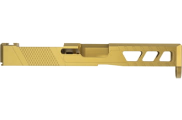 Image of TRYBE Defense Glock 19 Pistol Slide - Version 2, Gen 5, RMR Cut, Gold, SLDG19G5RMRV2-GLD