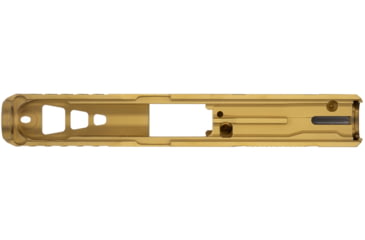 Image of TRYBE Defense Glock 19 Pistol Slide - Version 2, Gen 5, Viper Cut, Gold, SLDG19G5VPRV2-GLD