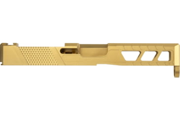 Image of TRYBE Defense Glock 19 Pistol Slide - Version 2, Gen 5, Viper Cut, Gold, SLDG19G5VPRV2-GLD