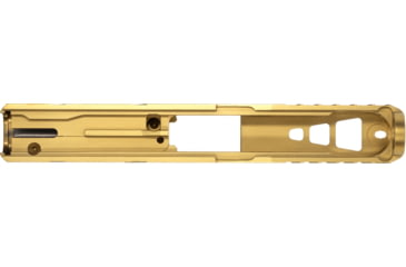 Image of TRYBE Defense Glock 19 Pistol Slide - Version 2, Gen 5, Viper Cut, Gold, SLDG19G5VPRV2-GLD