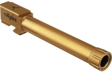 Image of TRYBE Defense Grade Threaded Pistol Barrel, 9/16 x 24 Thread, Glock 22 .40 S&amp;W, Gold TIN, TPBG2240-TIN