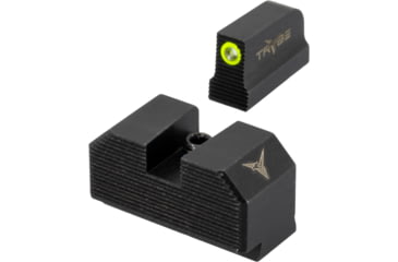 Image of TRYBE Defense High Glow 1-Dot Tritium Night Sights for Glock 17/19/22/23/24/26/27/33/34/35/37/38/39/42/43, Mid, Black, 1DTSG-MD