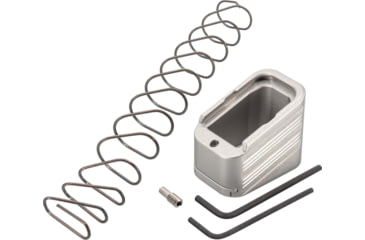 Image of TRYBE Defense Magazine Extension Base Pad, Glock 17/17L/19X/22/34/45, 9mm/.40 S&amp;W, 4/5-Round, Aluminum, MAGEXTG174/5-AL-5RD