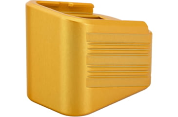 Image of TRYBE Defense Magazine Extension Base Pad, Glock 17/17L/19X/22/34/45, 9mm/.40 S&amp;W, 4/5-Round, Gold, MAGEXTG174/5-GLD-5RD