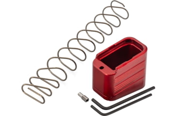 Image of TRYBE Defense Magazine Extension Base Pad, Glock 19/23/26/27, 9mm/.40 S&amp;W, 4/5-Round, Red, MAGEXTG194/5-RD-5RD
