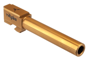 Image of TRYBE Defense Match Grade Non Threaded Pistol Barrel, 9mm Luger, Glock 17, TiN Gold, PBG17-TIN